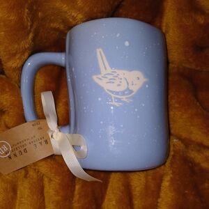 Rae Dunn Sky Blue Mug with Bird Motif